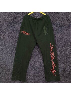 Ed Hardy x Machine Gun Kelly Bedazzled Joggers Size Extra Large